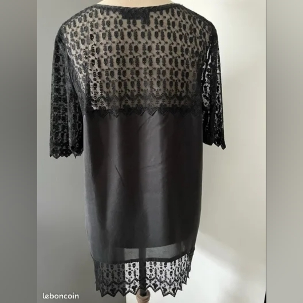 THE KOOPLES | $139 Lace Skull Silk Top - Picture 6 of 7